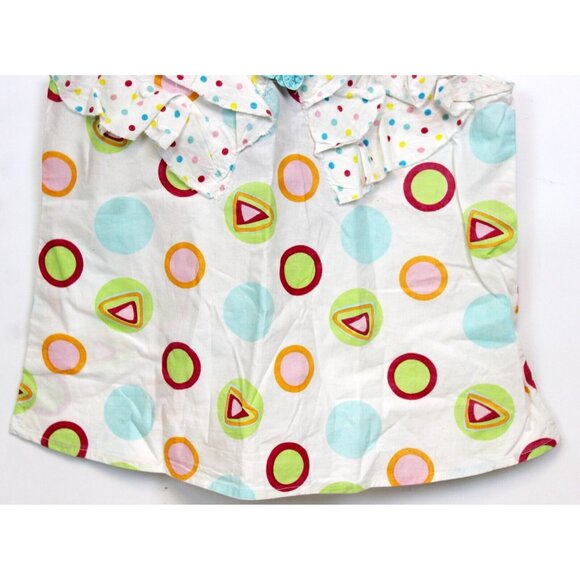 Beetlejuice London White Tank Top Girls sz 10 Summer Polka Dots Triangle Ruffles - Picture 4 of 10